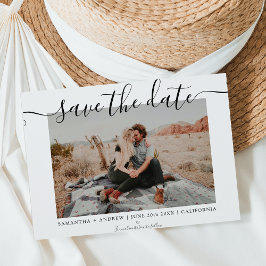 Cartão Postal De Anúncio Save the date modern chic typography photo