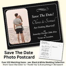 Cartão Postal De Anúncio Save The Date, Photo - Black & White with Infinity