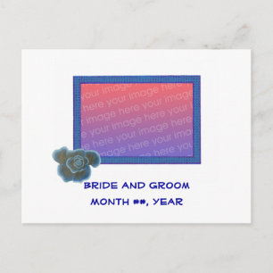 Cartão Postal De Anúncio Save the date postcards Blue rose flower Add photo