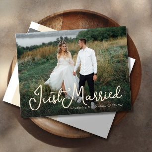 Cartão Postal De Anúncio Script de Foto de Casamento Informal