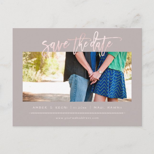 Cartão Postal De Anúncio Script de Pincel Moderno do PixDezines BlushFaux R (Frente)