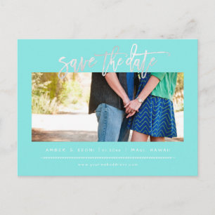 Cartão Postal De Anúncio Script de Pincel Moderno do Platinum Platinum Blus