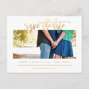 Cartão Postal De Anúncio Script de Pincel Moderno Dourado do PixDezines