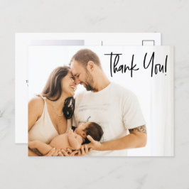 Cartão Postal De Anúncio Script moderno de agradecimento para fotos de Baby