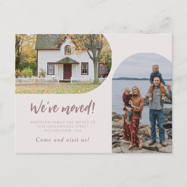 Cartão Postal De Anúncio Script Moderno Foto de Dois Arcos que Movemos Past (Frente)