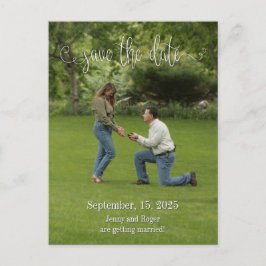 Cartão Postal De Anúncio Script White Font Salvar a Data