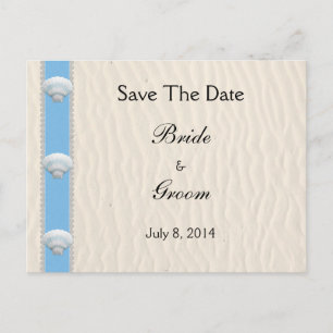 Cartão Postal De Anúncio Seashell Beach Wedding Save The Date