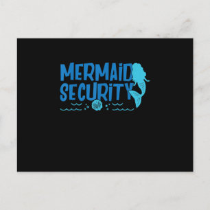 Cartão Postal De Anúncio Segurança de Sereia - Presente Divertido de Nataçã
