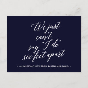 Cartão Postal De Anúncio Seis Pés Separados Mudança de Planos Adiada Cancel