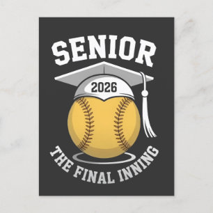 Cartão Postal De Anúncio Sênior A Última Entrada 2026 Softbol Formatura
