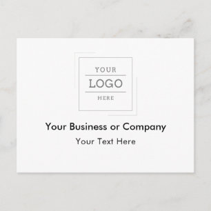 Cartão Postal De Anúncio Seu Logotipo de Negócios Personalizado