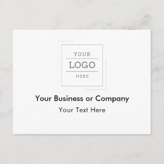 Cartão Postal De Anúncio Seu Logotipo de Negócios Personalizado