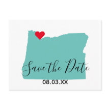 Seus Cores Mapa de Oregon em Forma Save the Date