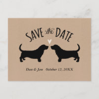 Silhuetas de Basset Hound para Casamento Save the 