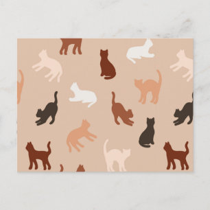 Cartão Postal De Anúncio Silhute de gato