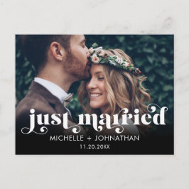 Cartão Postal De Anúncio Simple Modern Minimalist Photo Just Married