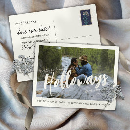 Cartão Postal De Anúncio Simple Photo Destination Wedding Save the Date 