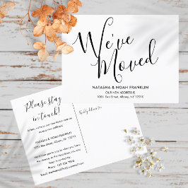 Cartão Postal De Anúncio Simple Script We've Moved New Home Address