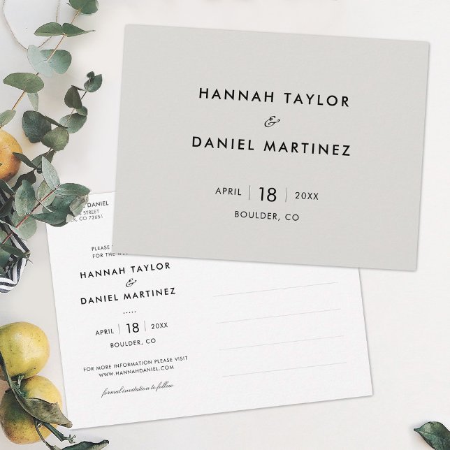 Cartão Postal De Anúncio Simples Casamento Salvar Data (Criador carregado)