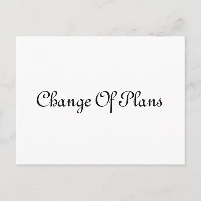 Cartão Postal De Anúncio Simples Elegante Carta de Adiamento de Casamento  (Frente)