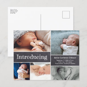 Cartão Postal De Anúncio Simples Introdução Quadro Negro Múltiplas Fotos de