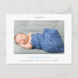 Cartão Postal De Anúncio Simples Moderno Personalizado Azul Letra de Forma 