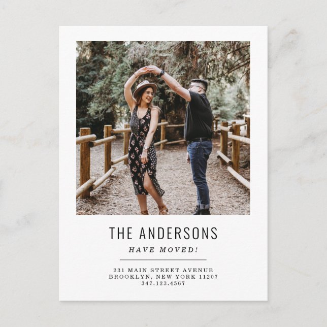 Cartão Postal De Anúncio Simples Movimentamos a Mudança de Foto de Endereço (Frente)