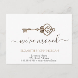 Cartão Postal De Anúncio Simples Movimentei o novo endereço da chave