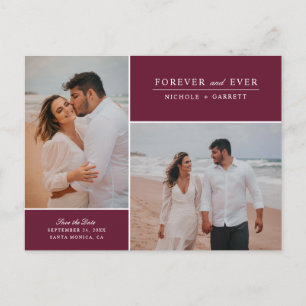 Cartão Postal De Anúncio Simples para sempre duas fotos salvam a data Berr