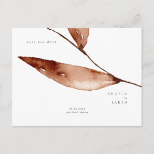 Cartão Postal De Anúncio Simplicidade Folhagem em Aquarela de Outono Salve