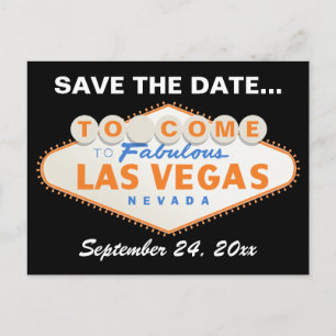 Cartão Postal De Anúncio Sinal laranja de Las Vegas, casamento preto Salve 