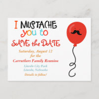 Sindicato da Família Mustache Balão Salvar Data