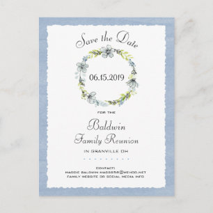 Cartão Postal De Anúncio Sindicato da Família País da Terra Azul Salvar Dat