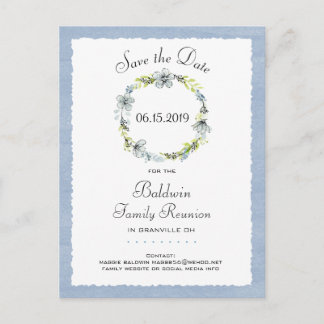 Cartão Postal De Anúncio Sindicato da Família País da Terra Azul Salvar Dat