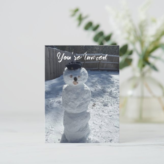 Cartão Postal De Anúncio Snowman (Em pé/Frente)