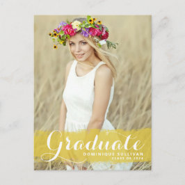 Cartão Postal De Anúncio Sobreposição de Aquarela Amarela para Foto de Grad