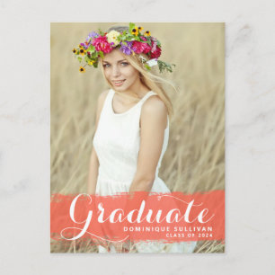 Cartão Postal De Anúncio Sobreposição de aquarela coral elegante Foto de fo