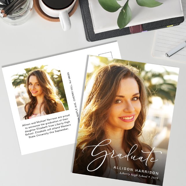 Cartão Postal De Anúncio Sobreposição de Foto de Letra Branca Elegante para (Criador carregado)