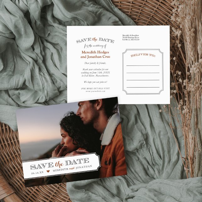 Cartão Postal De Anúncio Sobreposição de Foto de Quadro Elegante Salve a Da (Criador carregado)