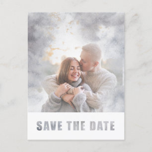 Cartão Postal De Anúncio Sobreposição de Texto de Foto Moderno Casamento 