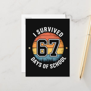 Cartão Postal De Anúncio Sobrevivi 67 Dias De Escola