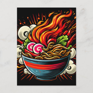 Cartão Postal De Anúncio Spicy Ramen Japanese Noodle Street Art