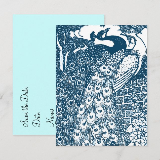 Cartão Postal De Anúncio Ssave o Peacock com data marcada (Frente/Verso)