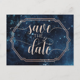Cartão Postal De Anúncio Star Sky Celestial Galaxy Casamento Salve a Data