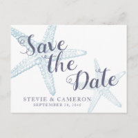 Starfish Beach Wedding Dusty Blue Salve a data