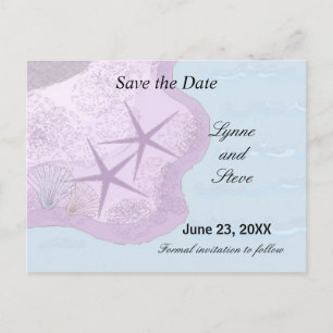 Cartão Postal De Anúncio Starfish e Ocean Salvem a Data