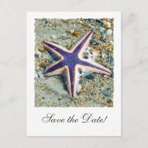 Cartão Postal De Anúncio Starfish Weding Date Postcard