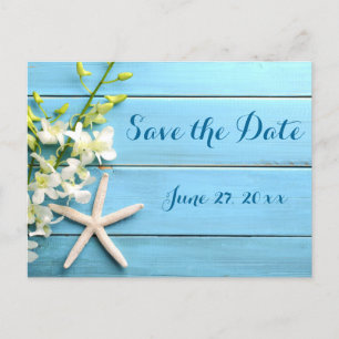Cartão Postal De Anúncio Starfish Weding The Date Postcards Orchid