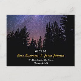 Cartão Postal De Anúncio Starry Night Wedtal Horizontal Salvar a Data
