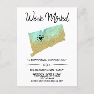 Cartão Postal De Anúncio *~* STATE CONNECTICUT   Novo Endereço - Movendo